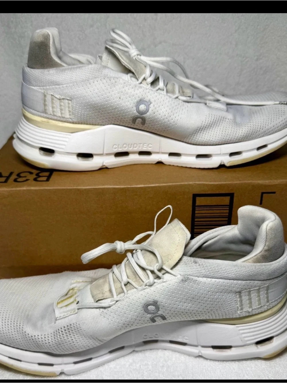On Cloudnova Men’s 9 Undyed White White CloudTec Running Shoes 26.98227